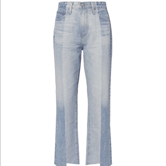 two tone denim pants